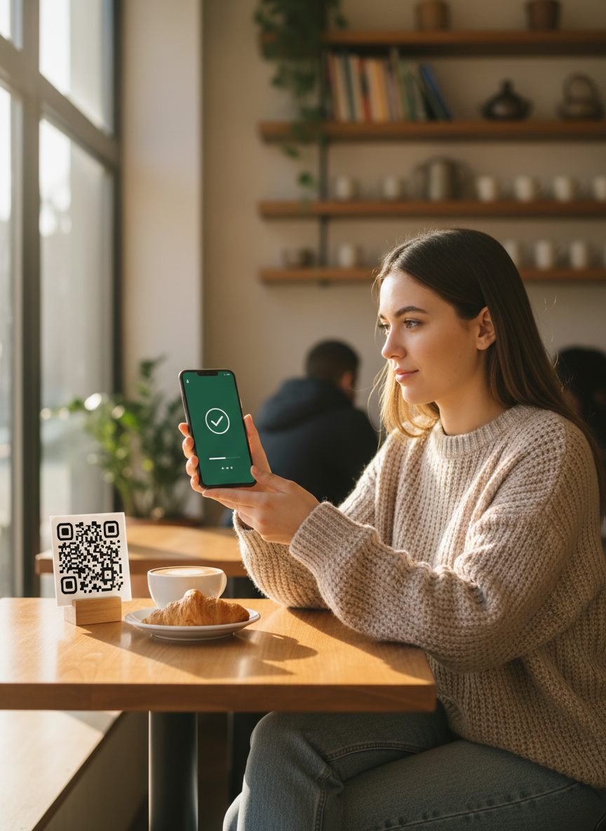 Оплата по QR в кафе